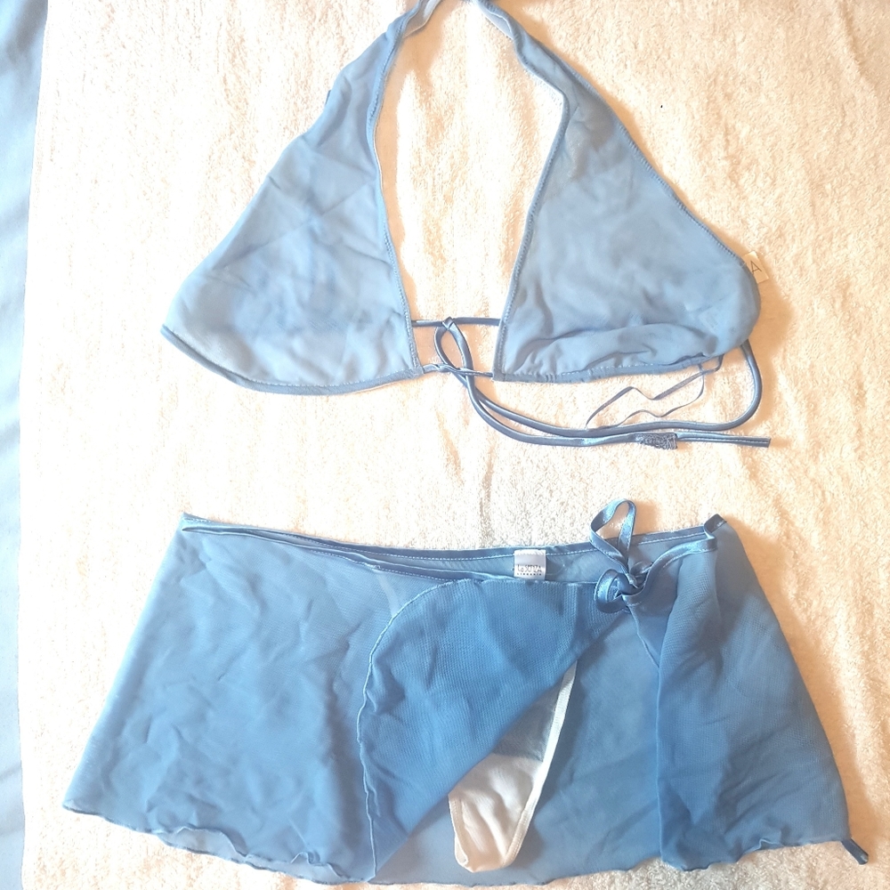 Vintage La Senza sheer cami bra bikini lingerie set NWT